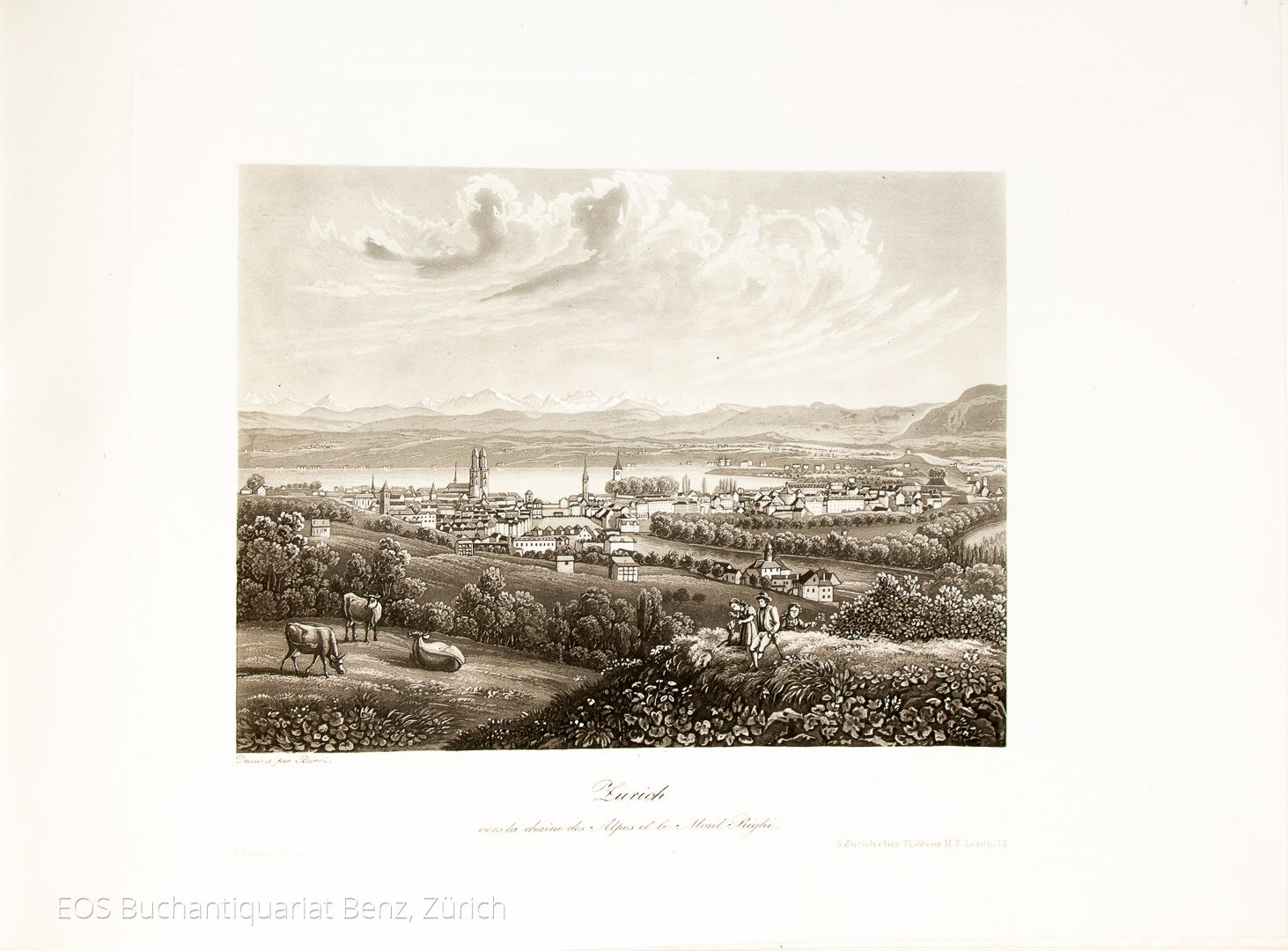 Souvenirs pittoresques de Bâle, Chûte du Rhin, Zurich, Rapperschweil, Glaris, Coire et de La route de Splügen. - Image 3