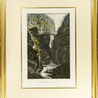 Bleuler, Johann Ludwig -(1792–1850): Le pont du milieu de la Via Mala.