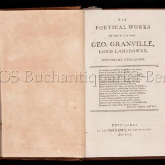Lansdowne, George Granville: -The poetical works.