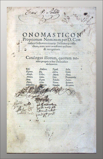 Gessner, Conrad: -Onomasticon.