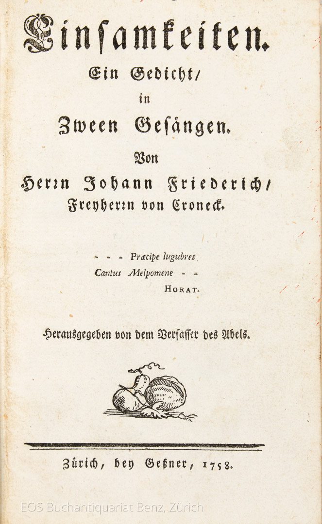 Croneck, Johann Friedrich von: Einsamkeiten. - Image 2
