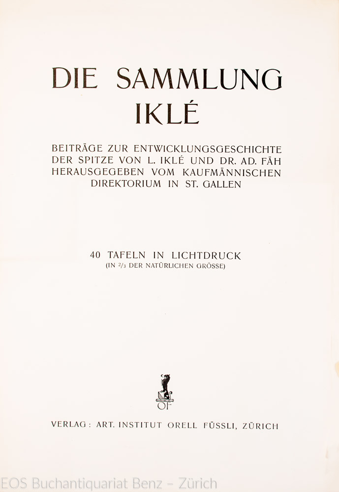 Die Sammlung Iklé - Spitzen. - Image 2