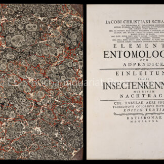 Schaeffer, Jacob Christian: -Elementa entomologica cum apendice. Einleitung in die Insectenkenntnis mit einem Nachtrage.