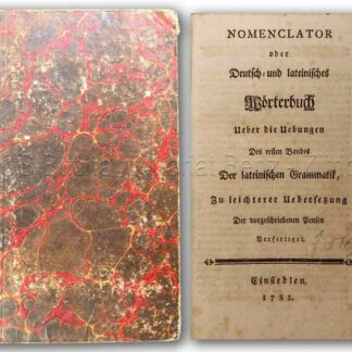 -Nomenclator oder deutsch- und lateinisches Wörterbuch.