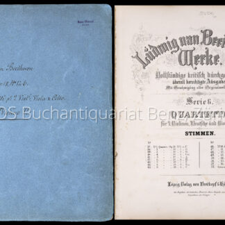 Beethoven, Ludwig van: -(6) Quartette für 2 Violinen, Bratsche und Violoncell.