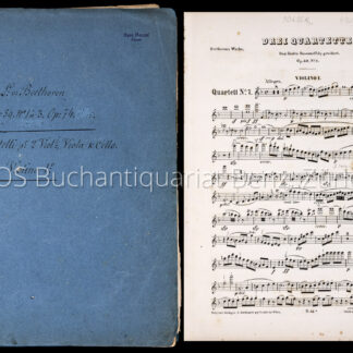 Beethoven, Ludwig van: -(4) Quartette für 2 Violinen, Bratsche und Violoncell.