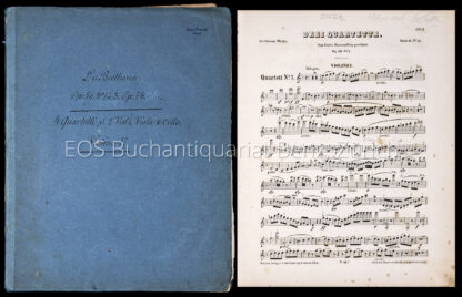 Beethoven, Ludwig van: -(4) Quartette für 2 Violinen, Bratsche und Violoncell.