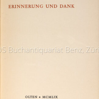 Ernst, Fritz: -Erinnerung und Dank.