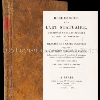 Emeric-David, Toussaint-Bernard: -Recherches Sur L'Art Statuaire.
