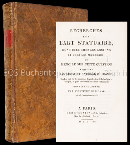 Emeric-David, Toussaint-Bernard: -Recherches Sur L'Art Statuaire.