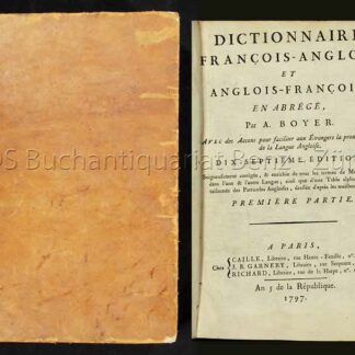 -Dictionnaire françois-anglois et anglois françois,