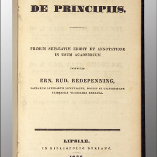 Redepenning -Origenes de Principiis.