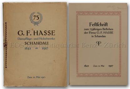 -Festschrift zum 75jährigen Bestehen der Firma G. F. Hasse in Schandau.