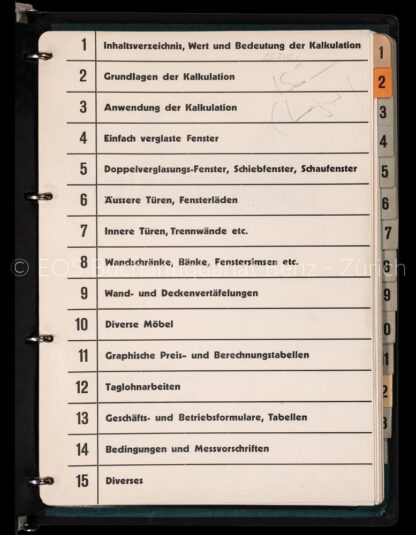 -Handbuch für die Kalkulation im Schreiner- und Glasgewerbe.