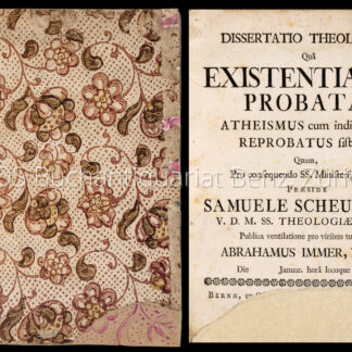 Scheurer, Samuel (praes.): -Dissertatio Theologica, Quâ Existentia Dei Probata.