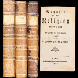Semler, Johann Salomo: -Magazin für die Religion. Erster - (Dritter) Theil.