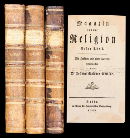 Semler, Johann Salomo: -Magazin für die Religion. Erster - (Dritter) Theil.