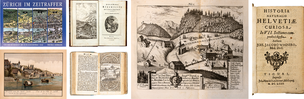 Alte Bücher über die Schweiz – Helvetica – Ansichtswerke im EOS Buchantiquariat in Zürich